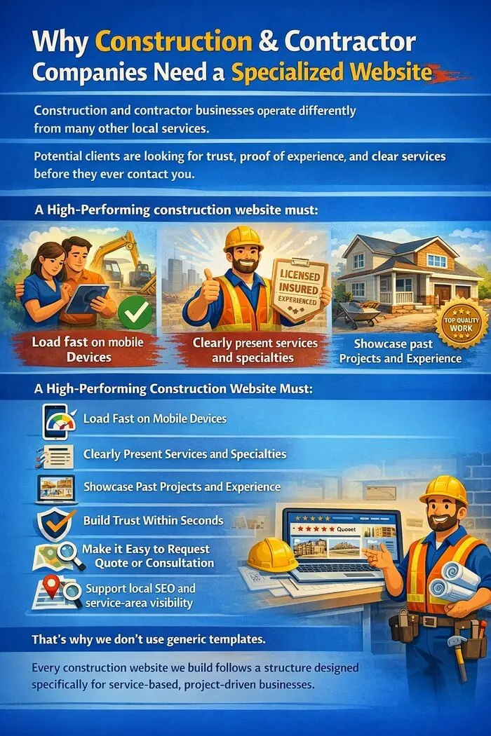 A high-performing construction website