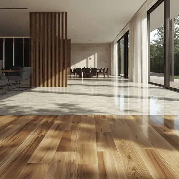 Modern flooring installation interior