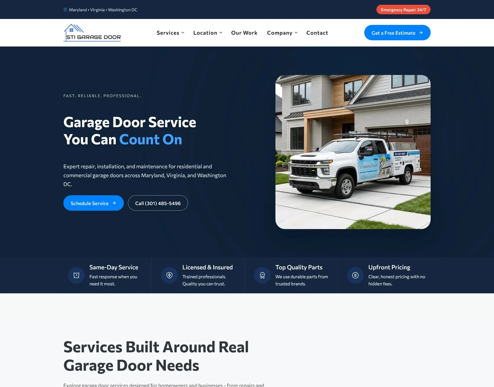 Website Redesign for STI Garage Door